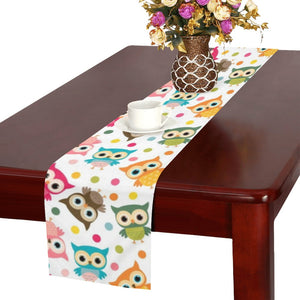 Color cute owl pattern Table Runner