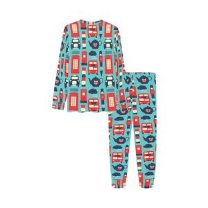 British Pattern Print Design 04 Kids' Boys' Girls' All Over Print Pajama Set