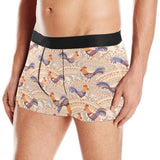 Cute rooster chicken cock floral ornament backgrou Men's All Over Print Boxer Briefs Men's Underwear