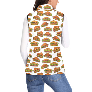 Sandwich Pattern Print Design 02 Women's Padded Vest