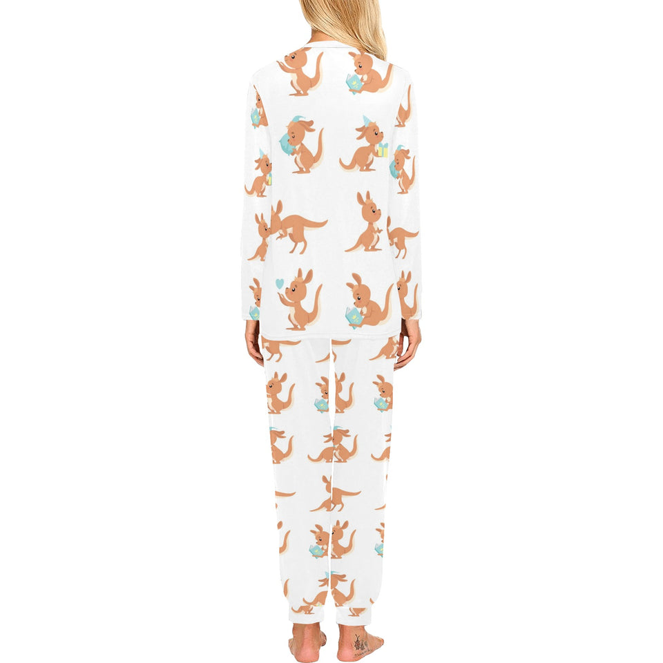 Cute Kangaroo pattern Women's All Over Print Pajama Set