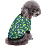 Lime ice flower pattern All Over Print Pet Dog Round Neck Fuzzy Shirt