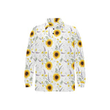 beautiful sunflowers pattern Men's Long Sleeve Polo Shirt