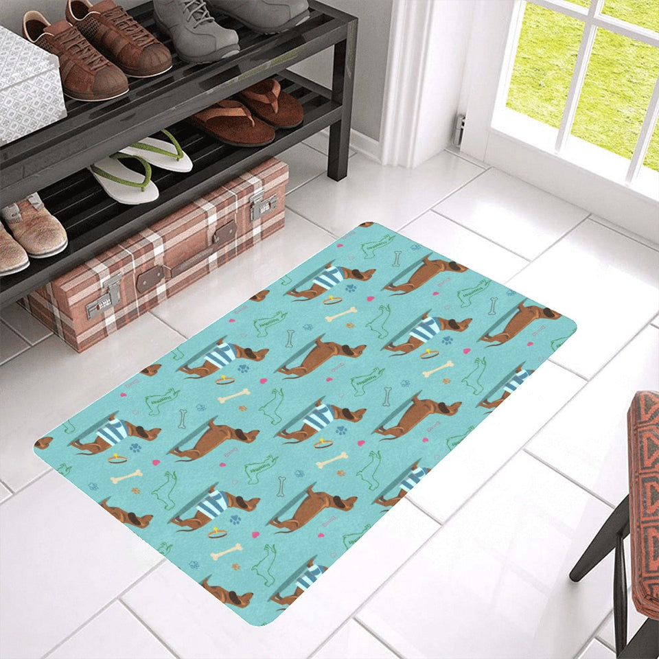 Dachshund decorative background Doormat