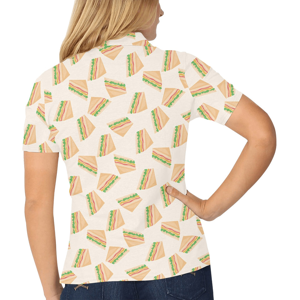 Sandwich Pattern Print Design 01 Women's All Over Print Polo Shirt