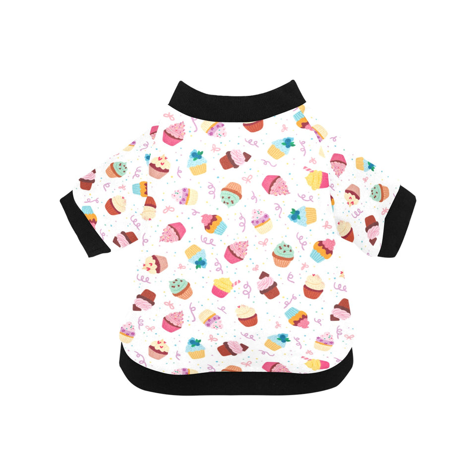 Cake cupcake design pattern All Over Print Pet Dog Round Neck Fuzzy Shirt