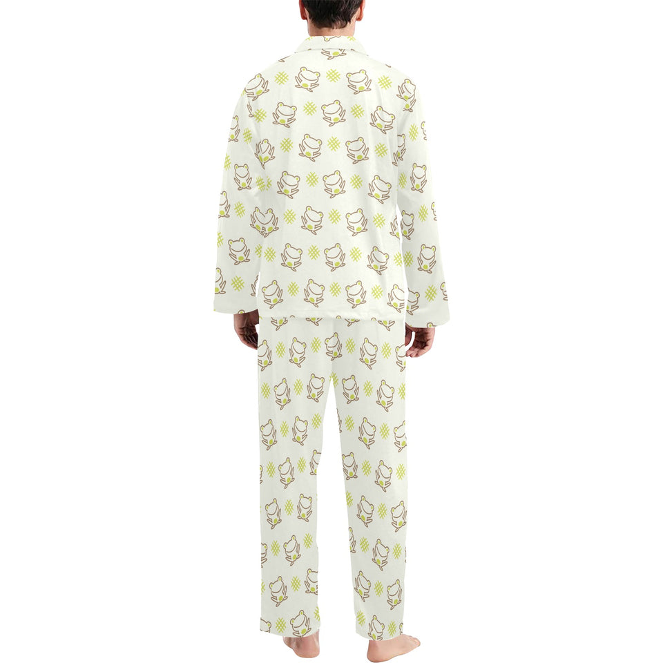Cute cartoon frog baby pattern Men's Long Pajama Set