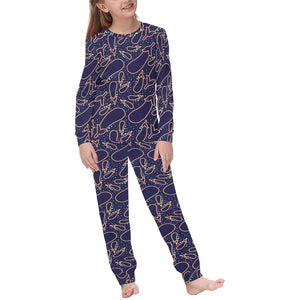 Eggplant Pattern Print Design 04 Kids' Boys' Girls' All Over Print Pajama Set