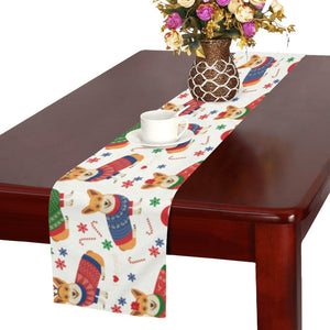 Corgi Christmas Pattern Table Runner