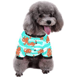 Octopuses sea wave background All Over Print Pet Dog Round Neck Fuzzy Shirt