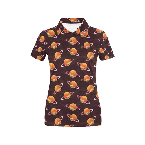 Hamburger Pattern Print Design 05 Women's All Over Print Polo Shirt