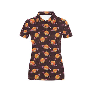 Hamburger Pattern Print Design 05 Women's All Over Print Polo Shirt