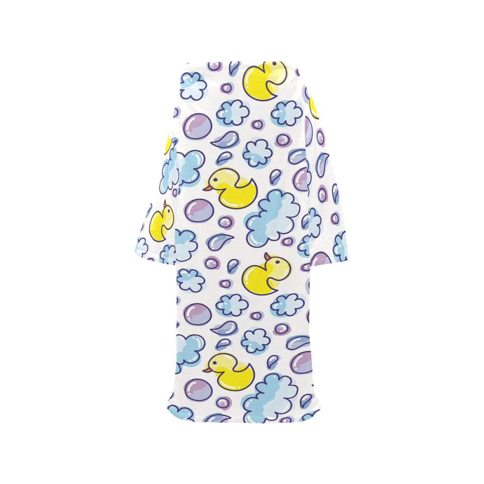 Duck Pattern Print Design 01 Blanket Robe with Sleeves