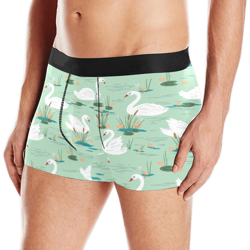 White swan lake pattern Men's All Over Print Boxer Briefs Men's Underwear
