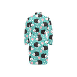 Hedgehog Pattern Print Design 03 Men's Long Sleeve Belted Night Robe