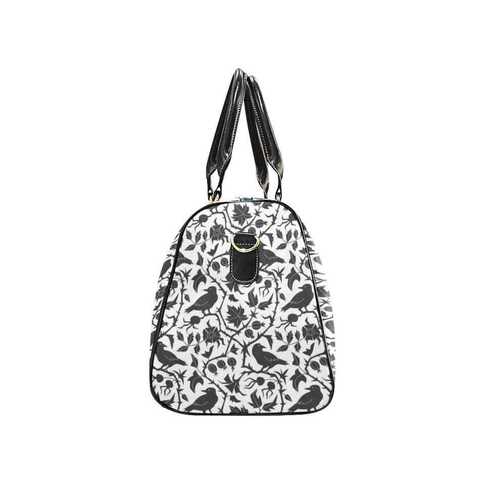 Crow dark floral pattern Travel Bag