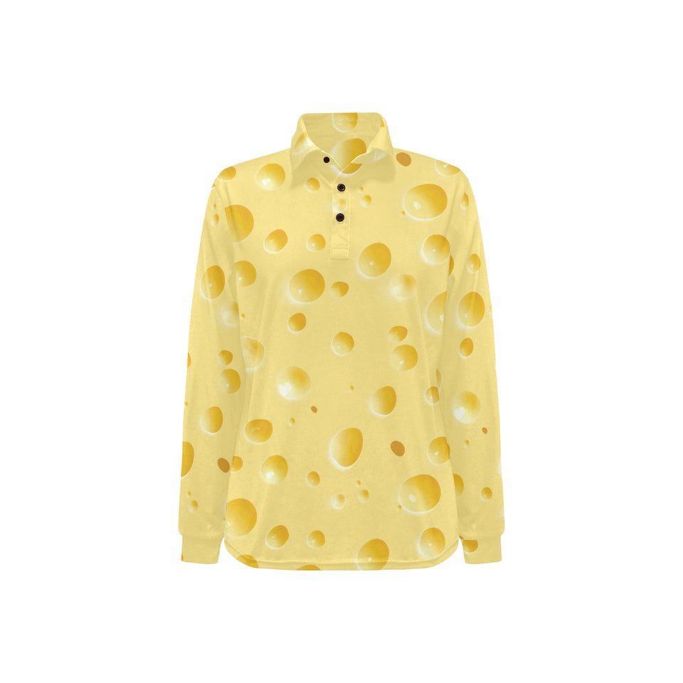 Cheese texture Women's Long Sleeve Polo Shirt