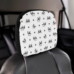Cute french bulldog paw pattern Car Headrest Cover