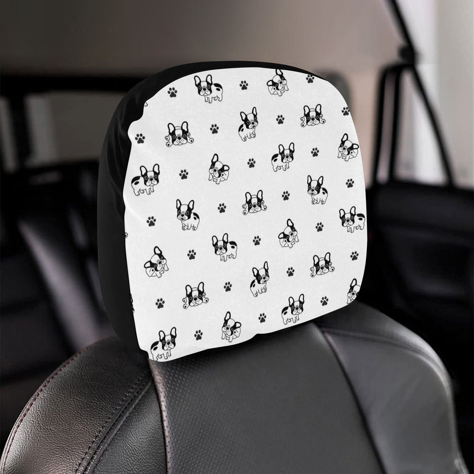Cute french bulldog paw pattern Car Headrest Cover
