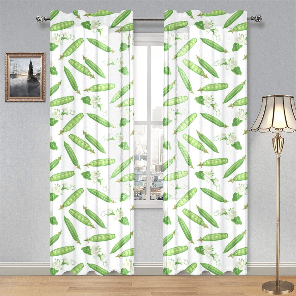 Green Peas Pattern Print Design 04 Gauze Curtain