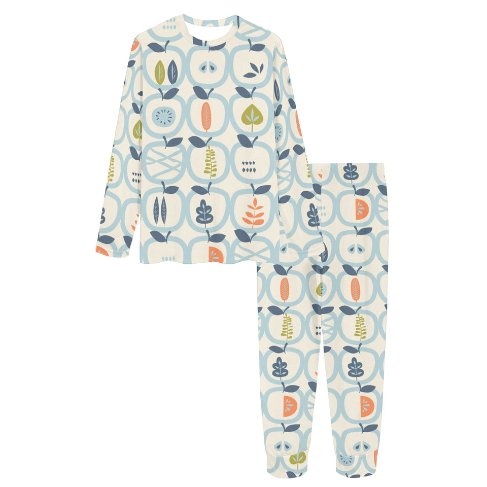 apples leaves pattern Women's All Over Print Pajama Set