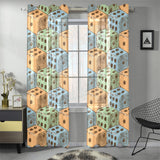 Dice Pattern Print Design 05 Gauze Curtain
