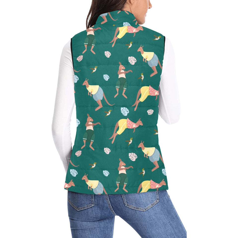 Kangaroo leaves pattern Women's Padded Vest