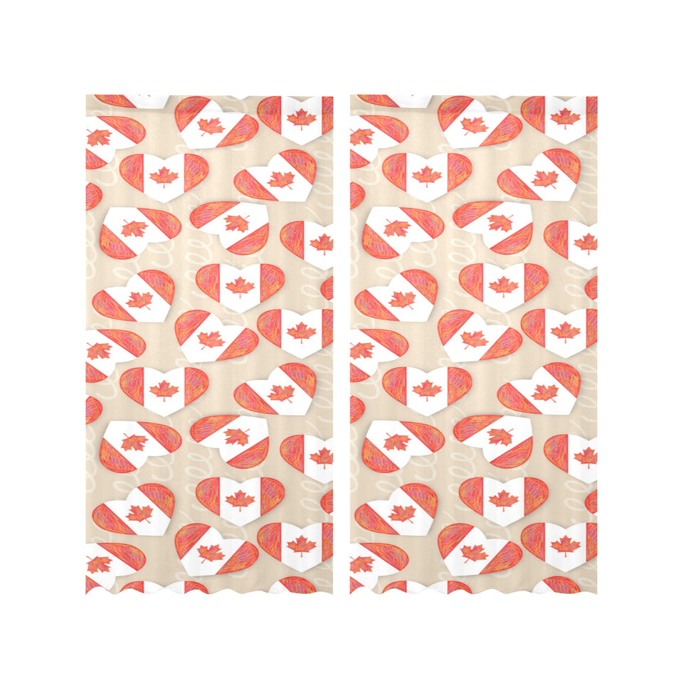 Canada Pattern Print Design 01 Gauze Curtain
