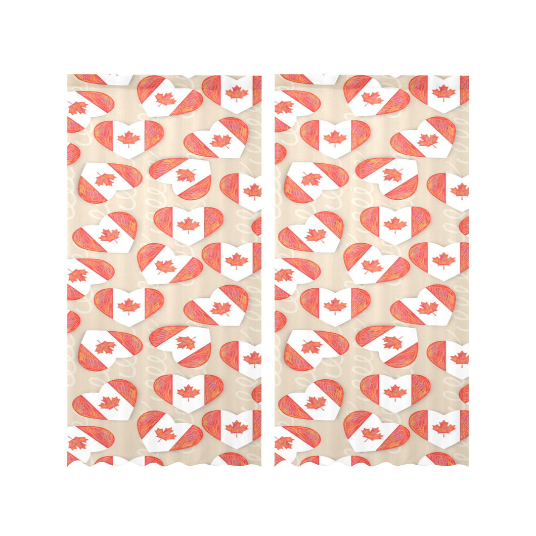 Canada Pattern Print Design 01 Gauze Curtain