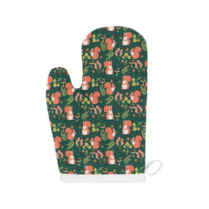 Squirrel Pattern Print Design 03 Heat Resistant Oven Mitts