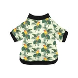 Beautiful parrot palm leaves pattern All Over Print Pet Dog Round Neck Fuzzy Shirt