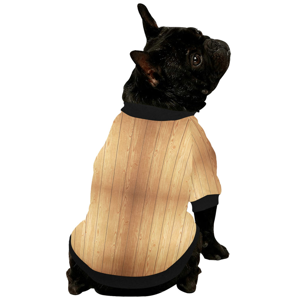 Wood Printed Pattern Print Design 05 All Over Print Pet Dog Round Neck Fuzzy Shirt