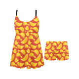 Potato Chips Pattern Print Design 05 Chest Sexy Pleated Two Piece Swim Dress