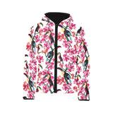 Toucan flower design pattern Kids' Boys' Girls' Padded Hooded Jacket