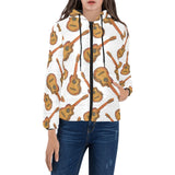 Paint Guitar Pattern Women's Padded Hooded Jacket