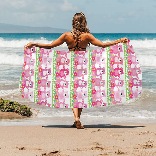 Teddy Bear Pattern Print Design 04 Beach Towel
