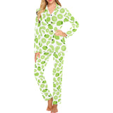 Lime design pattern Women's Long Pajama Set