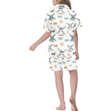 windmill pattern Kids' Boys' Girls' V-Neck Short Pajama Set
