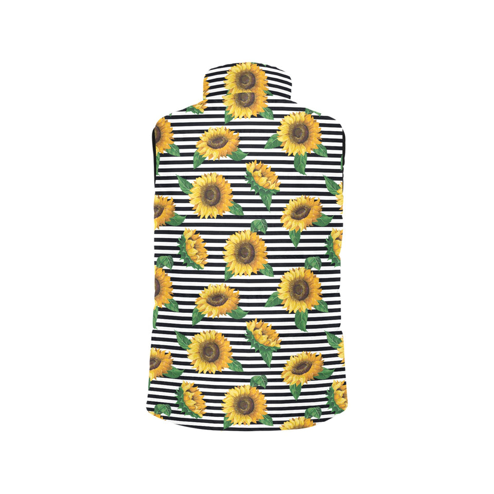sunflowers ribbon background Women's Padded Vest
