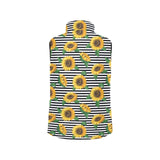 sunflowers ribbon background Women's Padded Vest