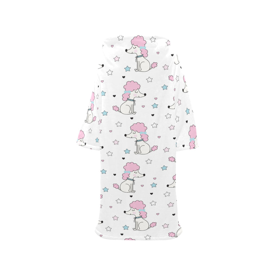 Cute poodle dog star pattern Blanket Robe with Sleeves