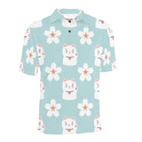 Maneki neko cat sakura Men's All Over Print Polo Shirt