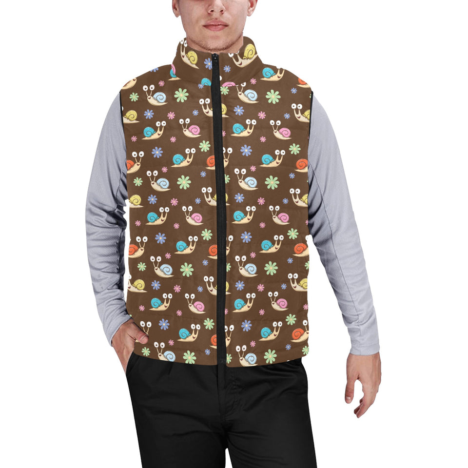 Snail Pattern Print Design 03 Men's Padded Vest
