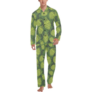 Hop pattern Hop cone background Men's Long Pajama Set