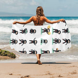 Cute ninja katana sword pattern Beach Towel