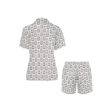 Hippopotamus Pattern Print Design 05 Women's V-Neck Short Pajama Set