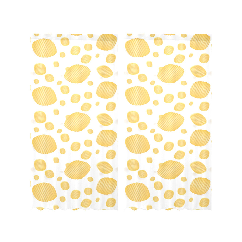 Potato Chips Pattern Print Design 03 Gauze Curtain