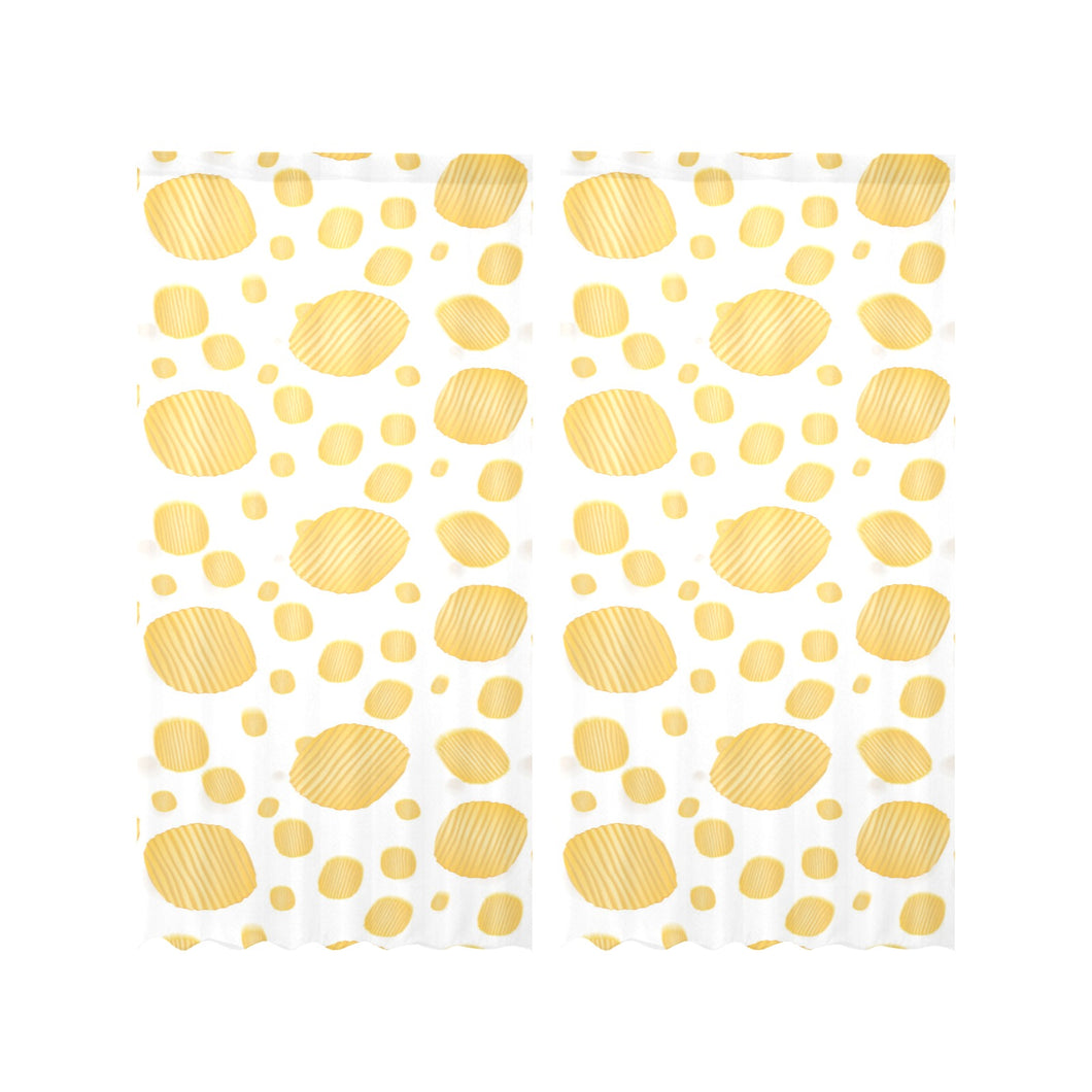 Potato Chips Pattern Print Design 03 Gauze Curtain