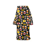 Beer type pattern Blanket Robe with Sleeves
