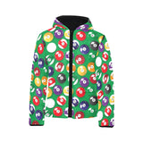 Billiard Ball Pattern Print Design 02 Kids' Boys' Girls' Padded Hooded Jacket